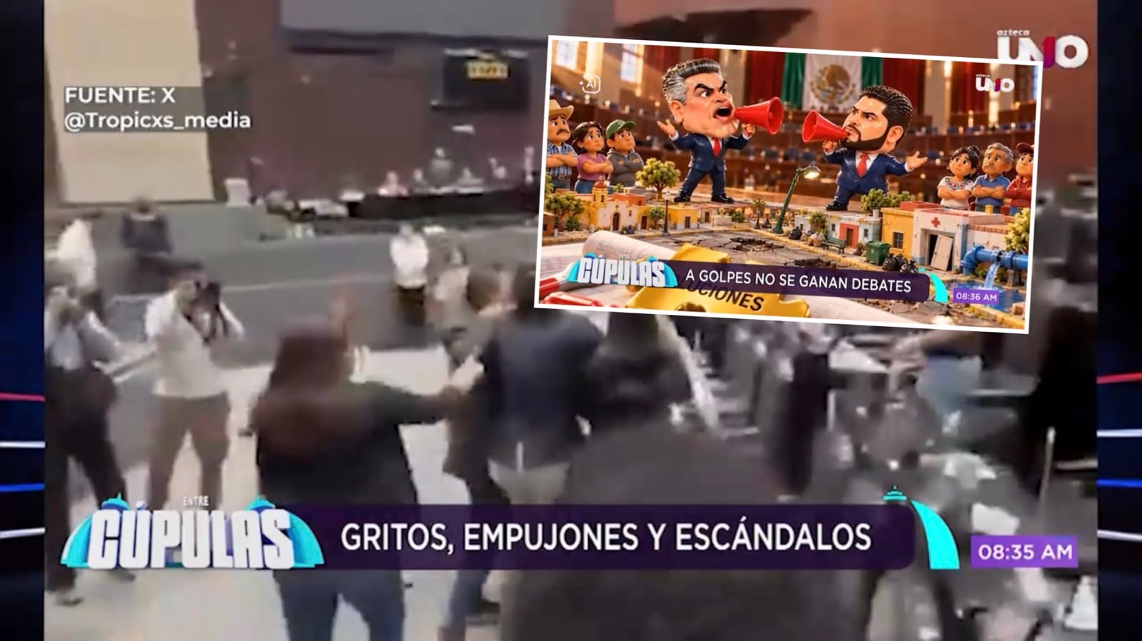 Sátira Cupulosa: El PRI de “Alito” Moreno y Carlos Gutiérrez Mancilla cambian los argumentos por golpes, gritos y escándalos