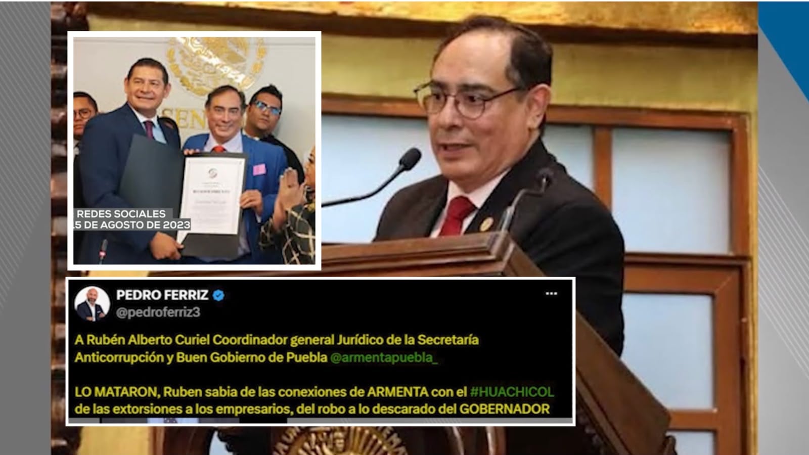 ¡Gobierno de Alejandro Armenta BAJO LA LUPA! El periodista Pedro Ferriz lo señala como presunto cómplice de la muerte de Rubén Curiel, exfiscal de anticorrupción