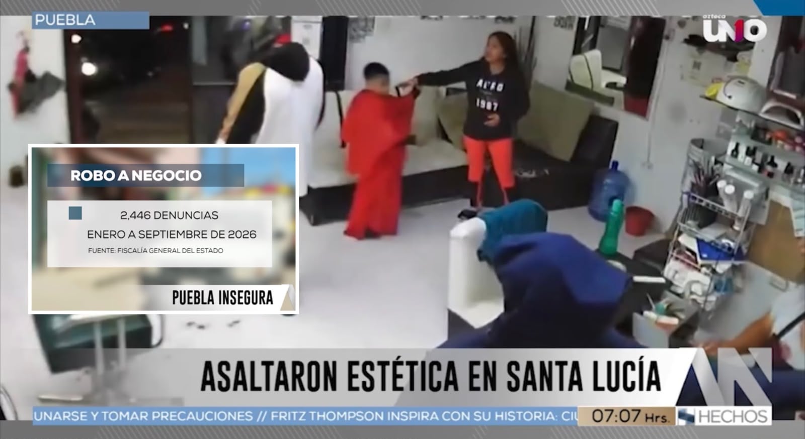 Inseguridad en la Puebla de Alejandro Armenta: sujetos armados asaltan estética en Santa Lucía y vecinos viven con miedo
