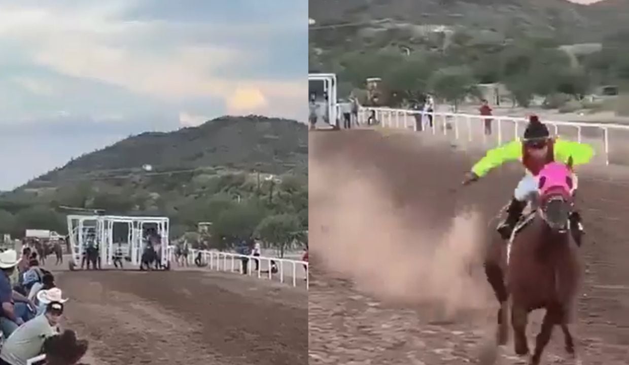 VIDEO: Menor se salva de ser atropellado por caballo en plena carrera