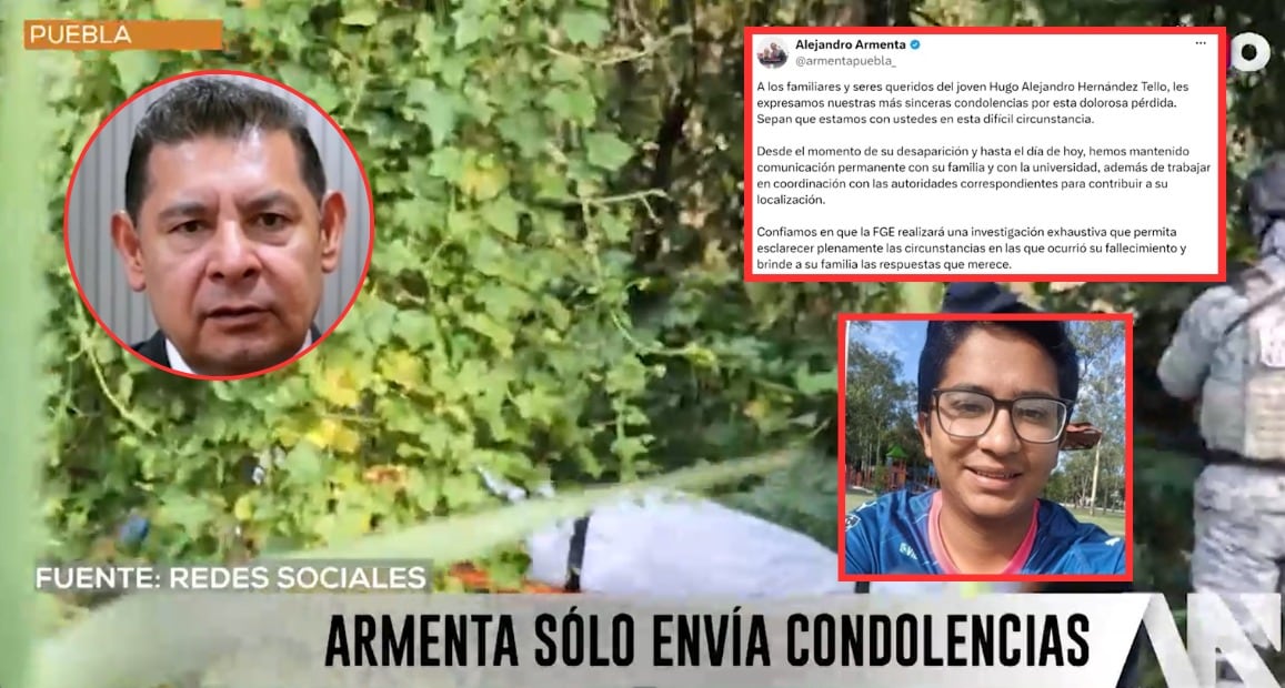 ¡Hugo Alejandro fue localizado sin vida 17 días después y el gobernador de Puebla, Alejandro Armenta, sólo responde con condolencias, pero no con resultados!