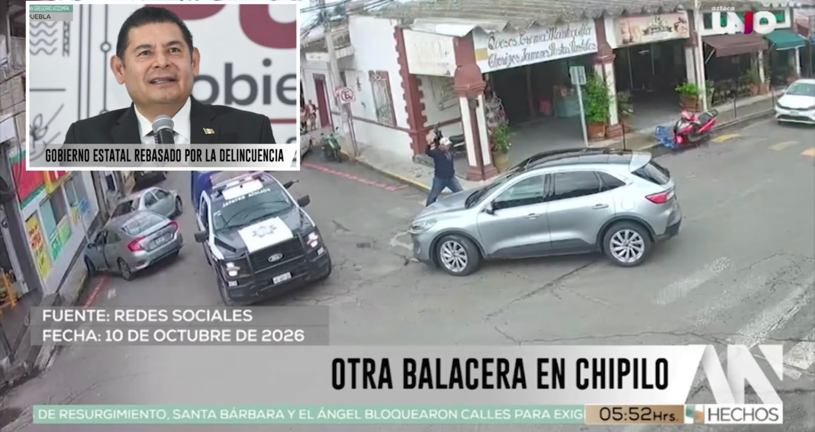 Balacera en Chipilo deja a policía herido y exhibe la inseguridad bajo el gobierno de Alejandro Armenta