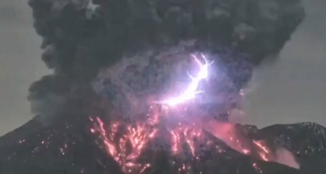 Volcán erupción
