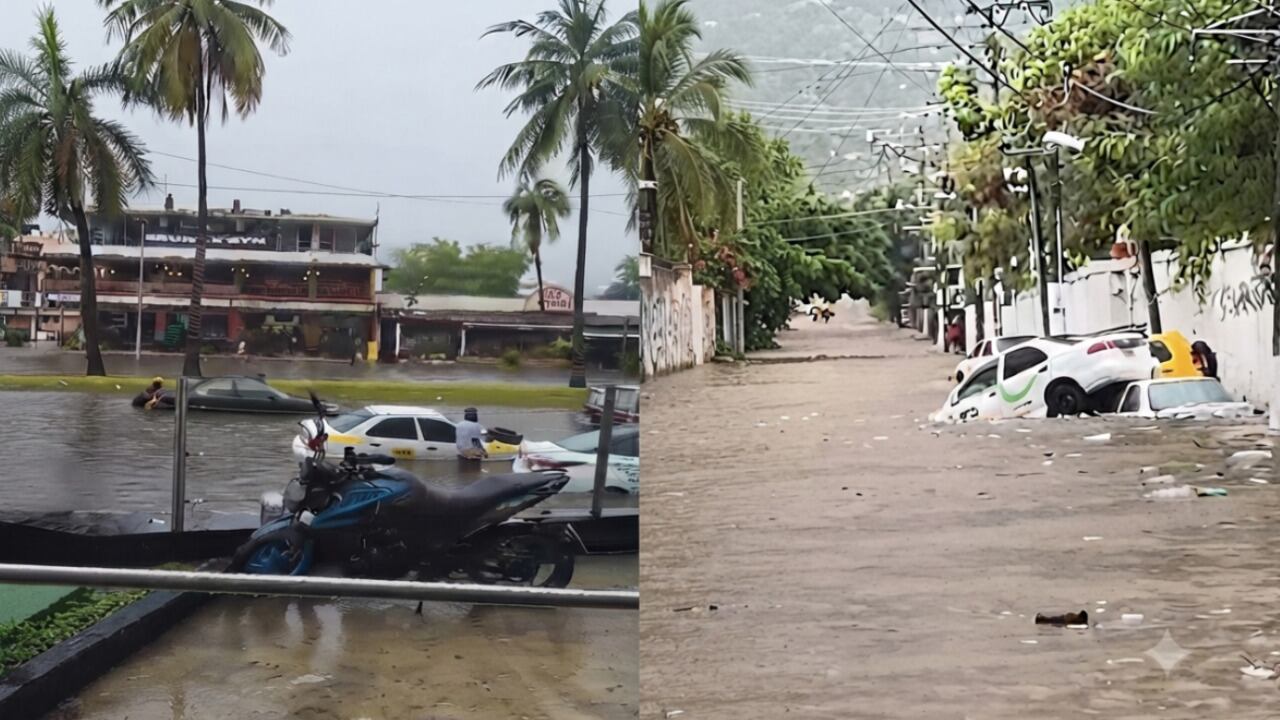 Severa inundación arrastra autos en Guerrero