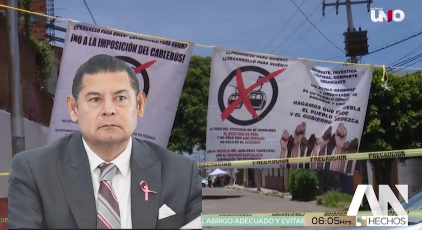 Vecinos bloquean la 4 Oriente y 28 Norte contra el Cablebús de Alejandro Armenta; exigen ser escuchados 