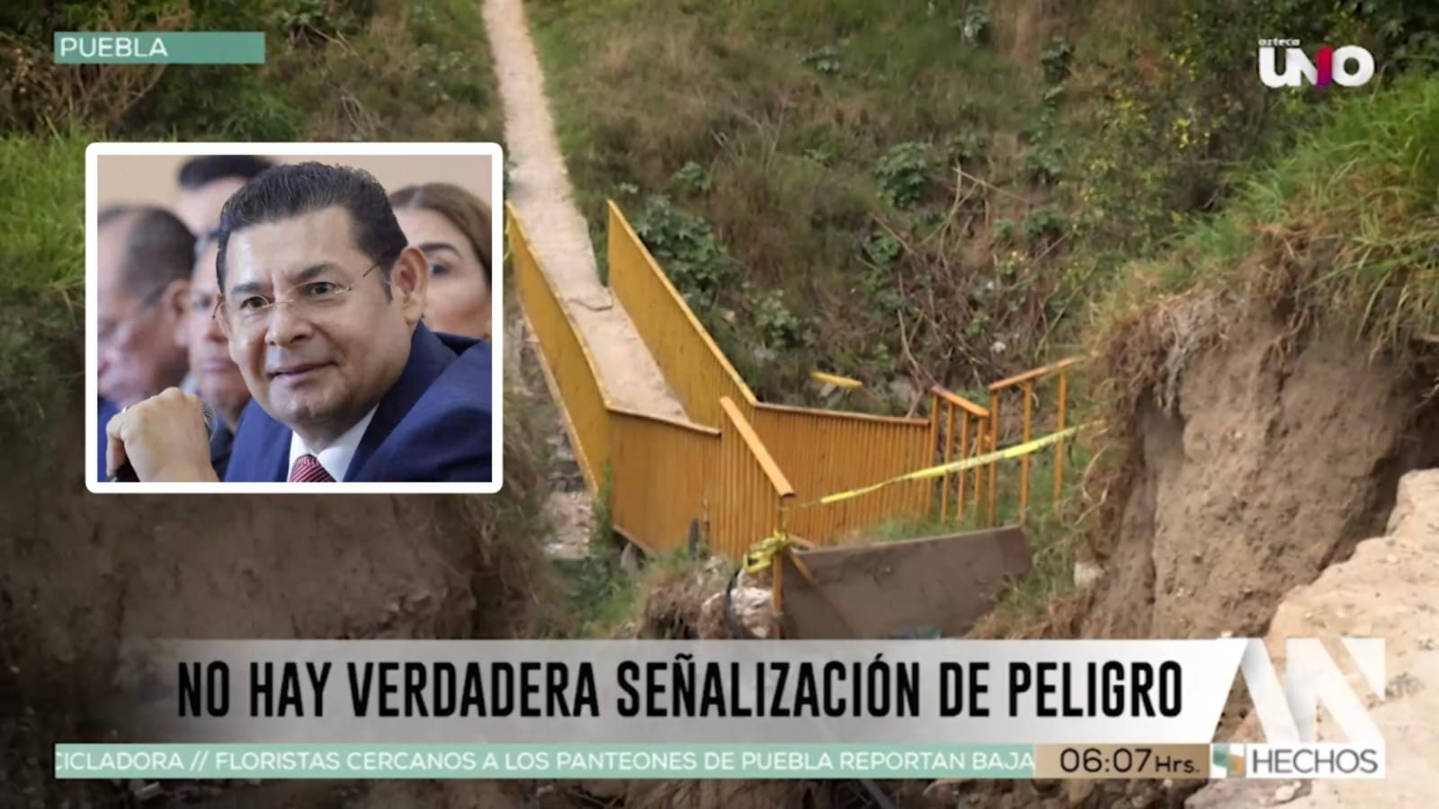 Puente peatonal entre Santa Margarita y Jardines de Amalucan presenta riesgo de colapso; vecinos piden atención al gobierno de Armenta