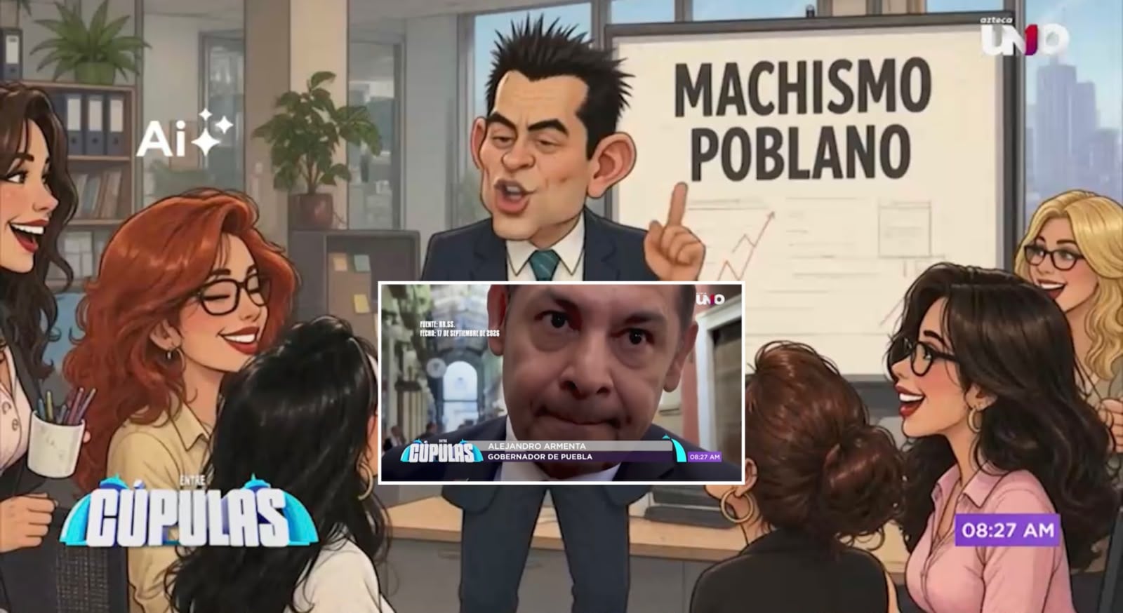 Sátira Cupulosa: Gobernador Alejandro Armenta, de “humanista” a “macho machín mexicano” por sus comentarios MISÓGINOS