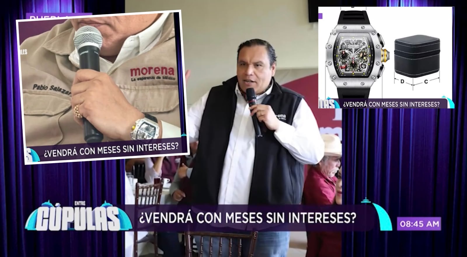 Sátira Cupulosa: ¡Ya copió el estilo García Parra! Pablo Salazar, morenista de la austeridad, presume reloj de más de 85 mil dólares