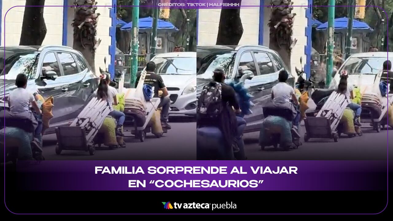 ¡Familia sorprende al viajar en “cochesaurios”!