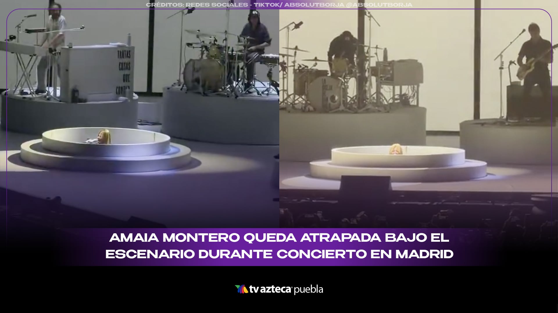 Amaia Montero queda atrapada bajo el escenario durante concierto en Madrid