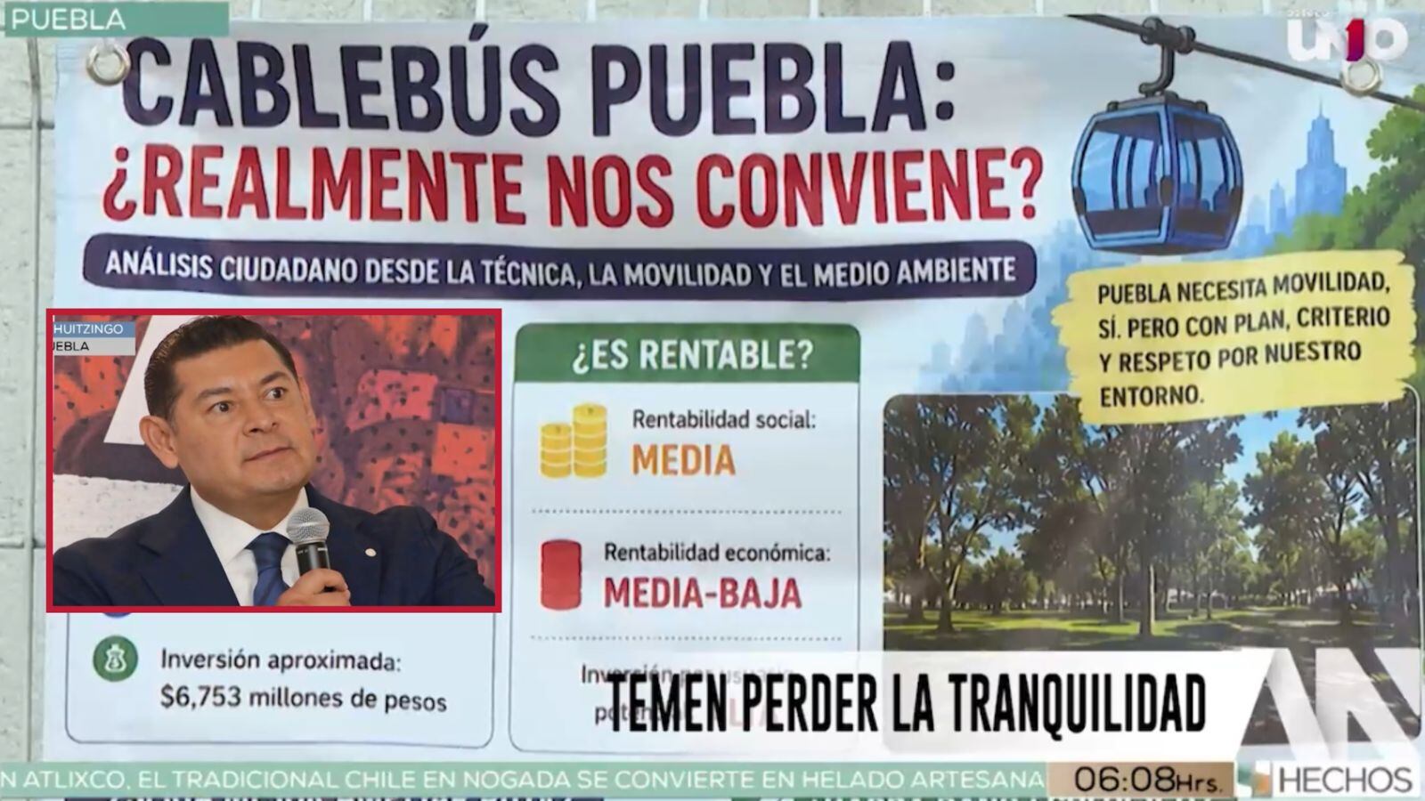Vecinos del Ángel denuncian incertidumbre por el Cablebús y acusan al gobierno de Alejandro Armenta de no escucharlos