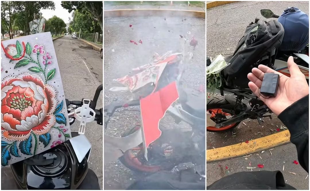 VIDEO: Repartidor lleva paquete en bolsa de regalo y EXPLOTA antes de entregarlo en Edomex