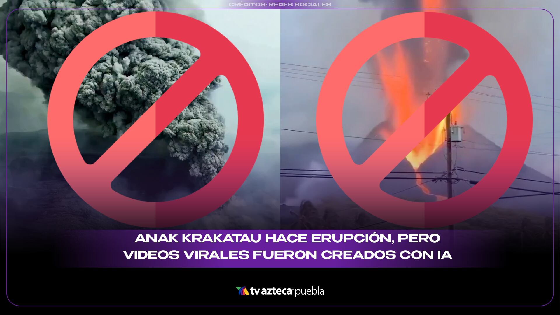 Anak Krakatau hace erupción, pero videos virales fueron creados con IA
