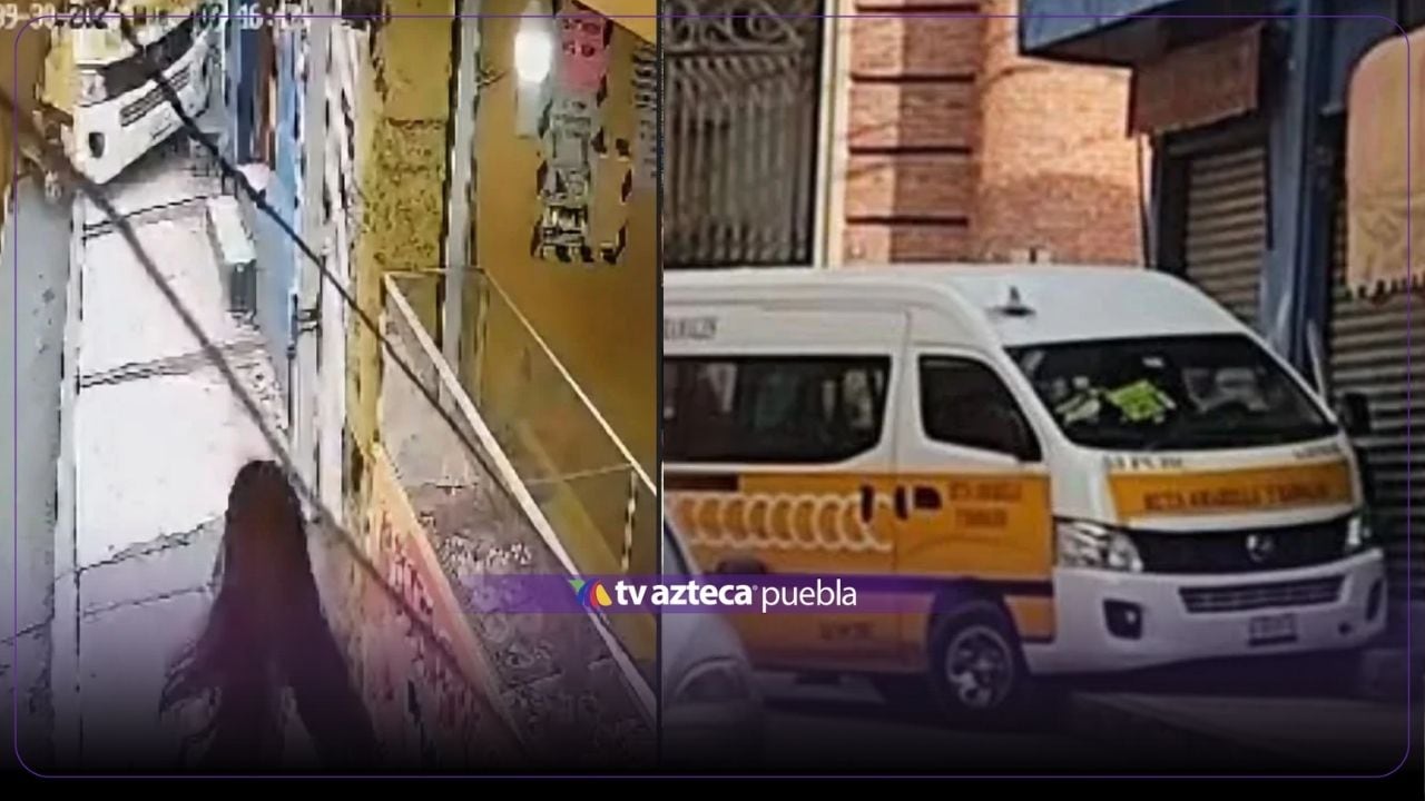 VIDEO: Así transporte público se subió a la banqueta y embistió a una mujer en Pachuca 