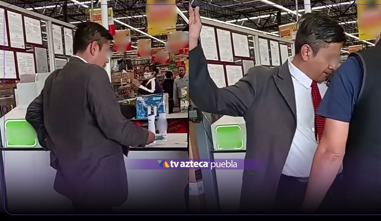 VIDEO: Sorprenden a presunto faldero en plena tienda de autoservicios en Puebla
