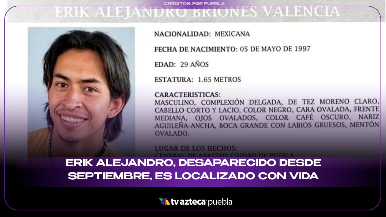 Erik Alejandro, desaparecido desde septiembre, es localizado con vida