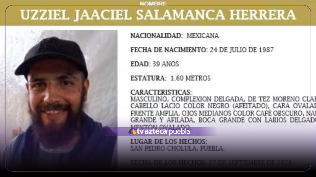 Reportan como desaparecido a Uzziel Jaaciel en San Pedro Cholula; padece epilepsia