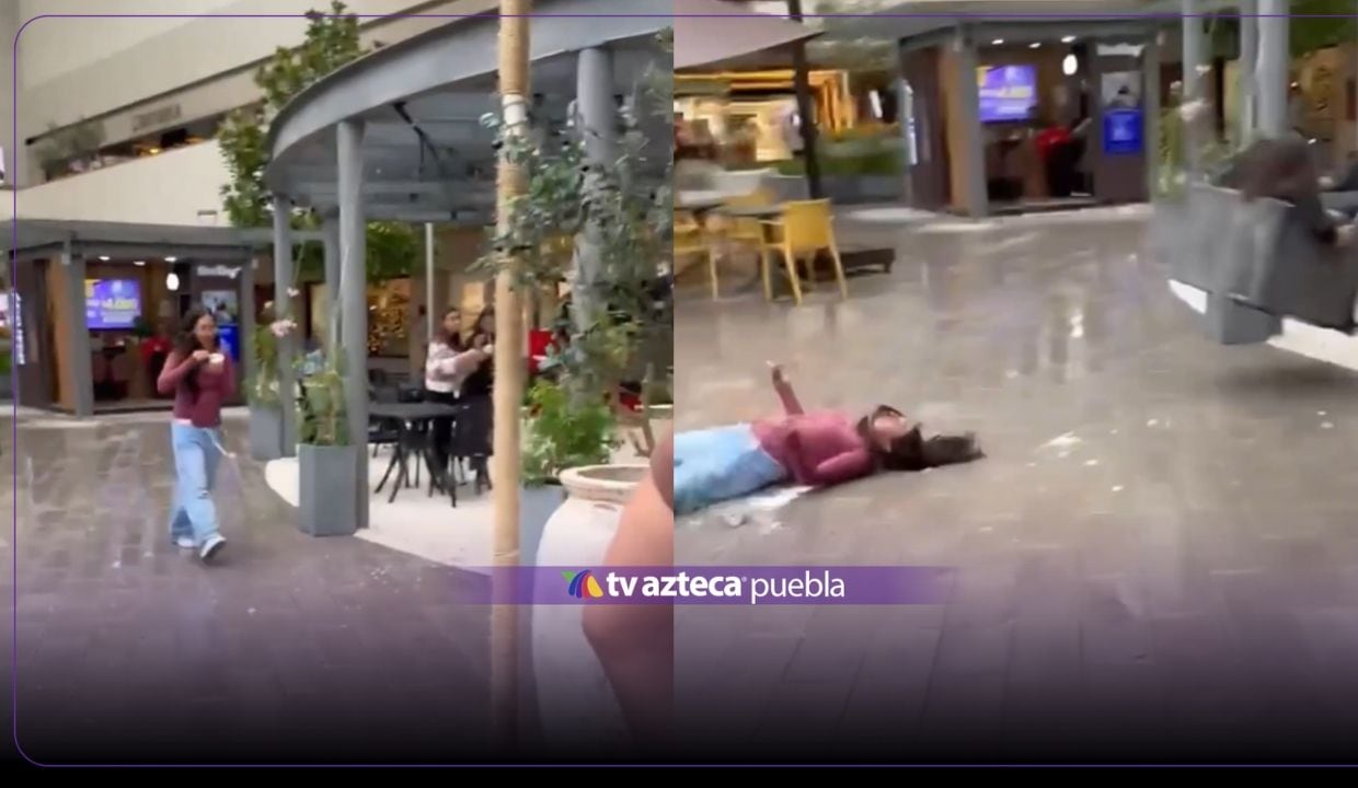 VIDEO FUERTE: Mujer es golpeada por columpio en un centro comercial