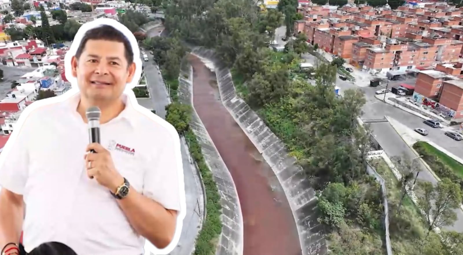 Río Alseseca amanece teñido de rojo en Puebla; señalan contaminación y cuestionan al gobierno de Alejandro Armenta, SOAPAP y Agua de Puebla