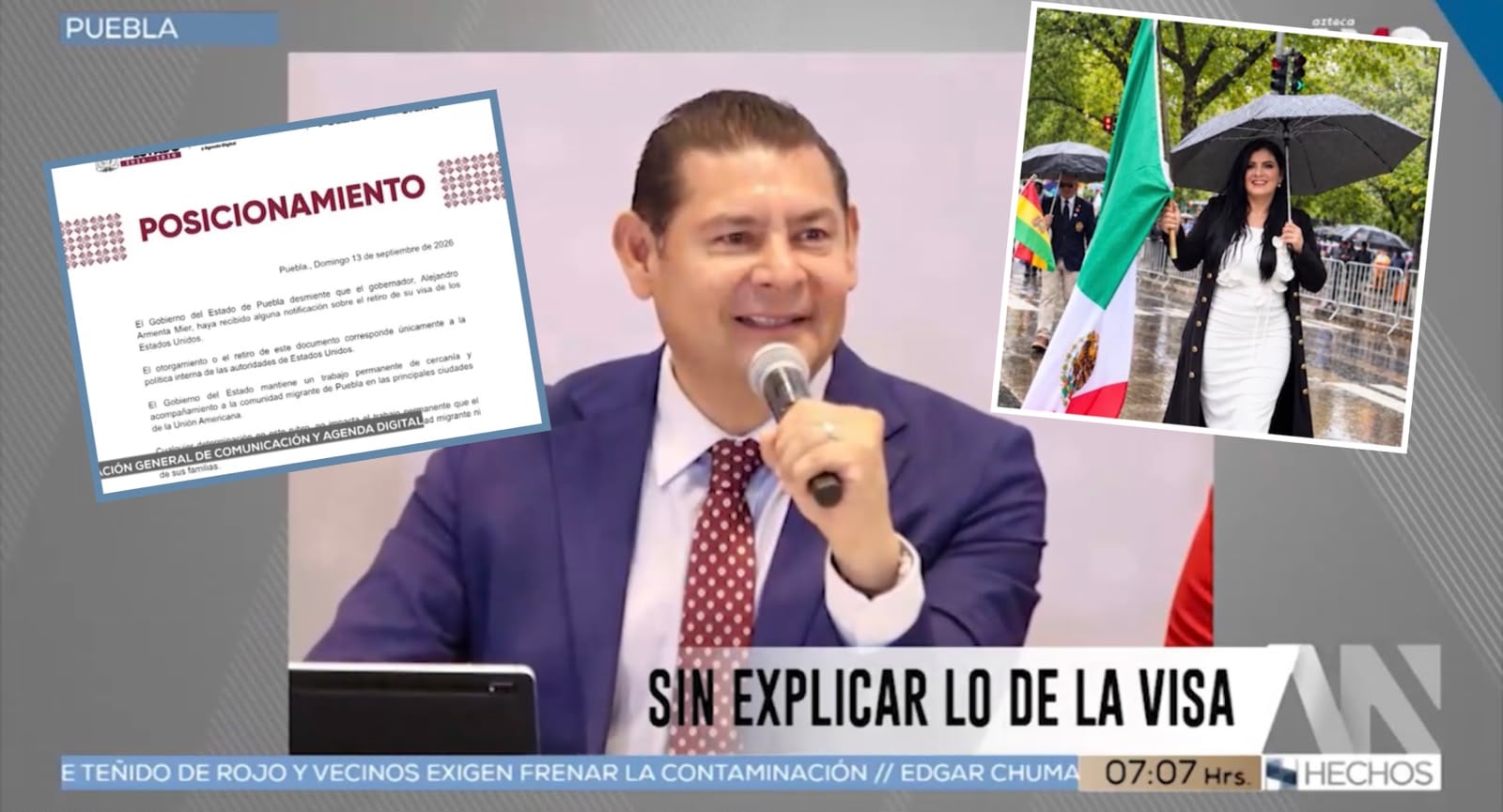 Gobernador Alejandro Armenta sigue sin aclarar si le cancelaron la visa mientras migrantes poblanos denuncian abandono
