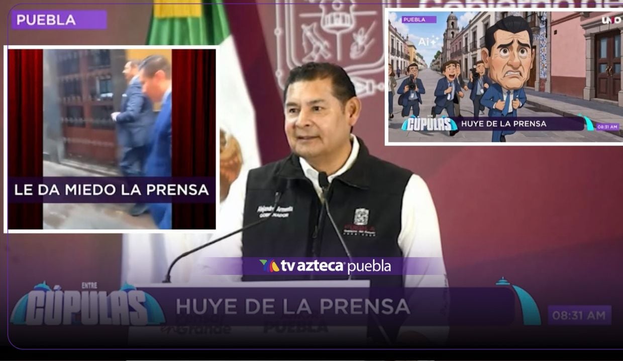 Sátira Cupulosa: Gobernador Alejandro Armenta juega a las escondidas con la prensa mientras Puebla enfrenta violencia, protestas y cuestionamientos a su gabinete